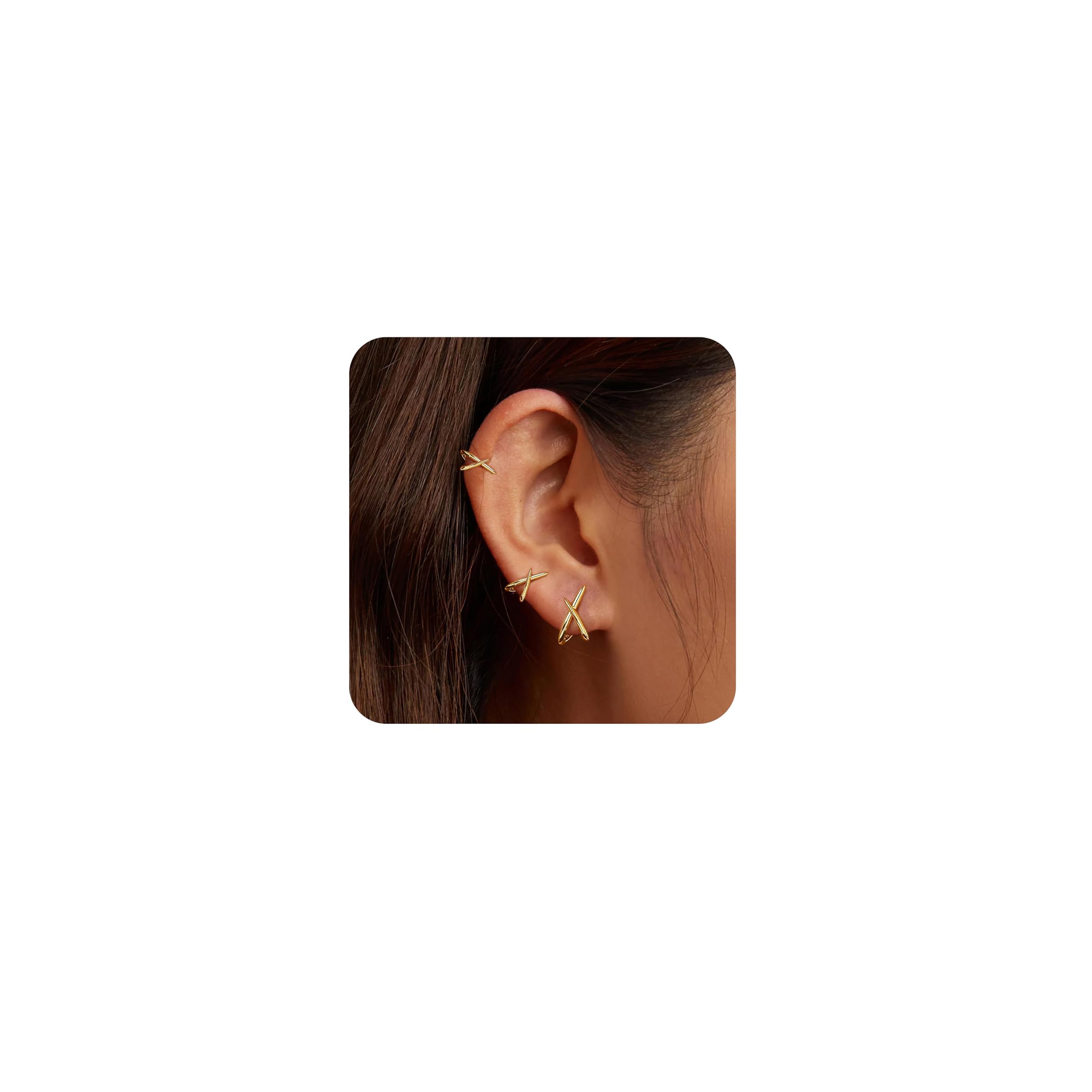 Amazon | [JeryWe] 3ペア ピアス セット フープ スタッド レディース